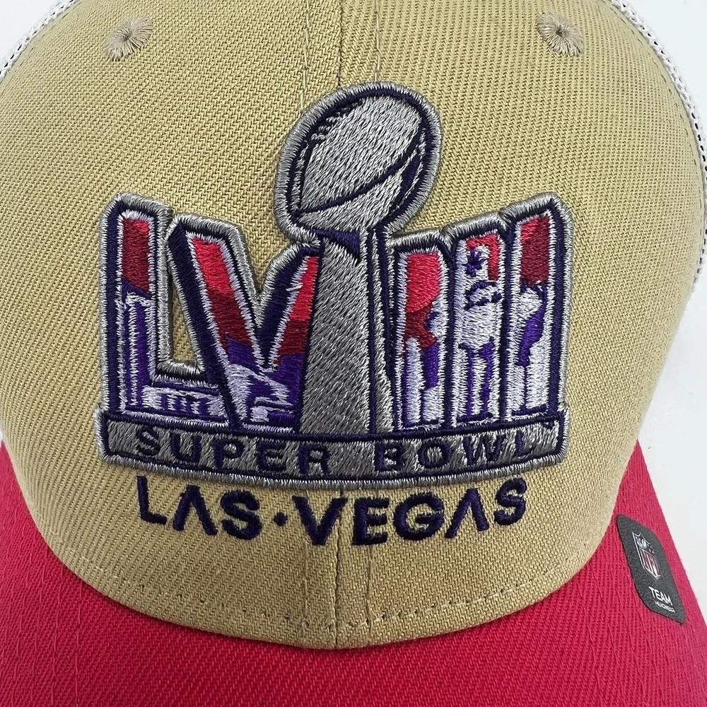 New Era Super Bowl LVIII Las Vegas 39THIRTY Hat L/XL Mesh trucker Cap‎ NWOT NEW